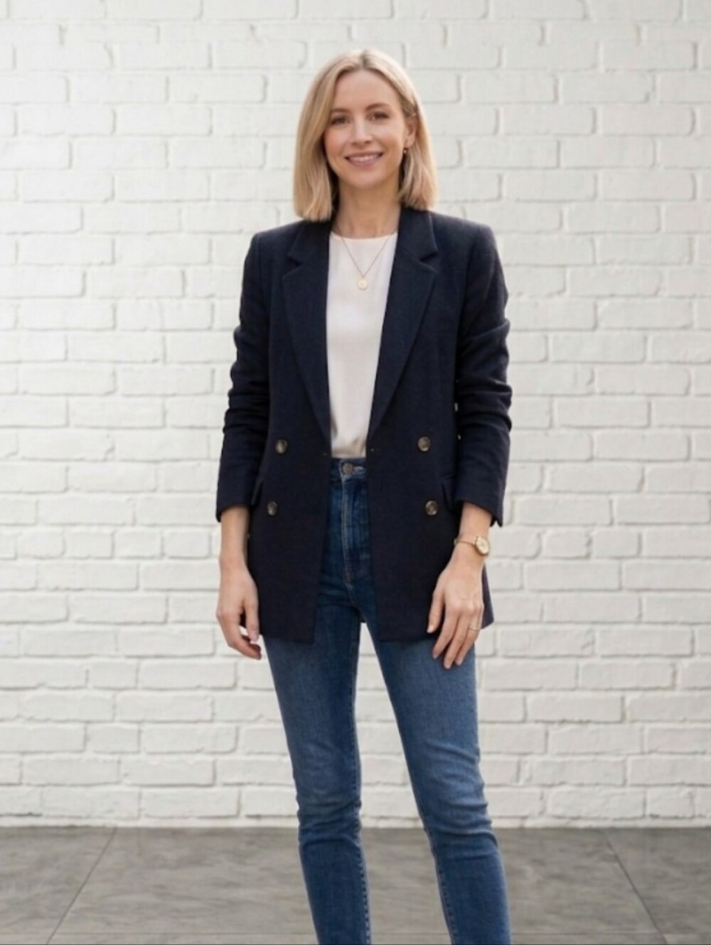 OLD NAVY Women's Navy Blue Double-Breasted Oversized Blazer Size Small NWT - Picture 11 of 12
